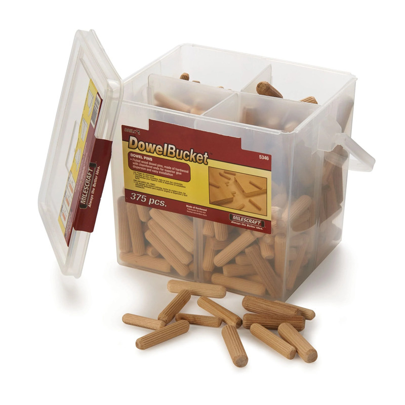 Fluted Wooden Dowel Pins - Diameter:Assorted - Length:Assorted - Multiple Lengths - Pieces:375-Piece